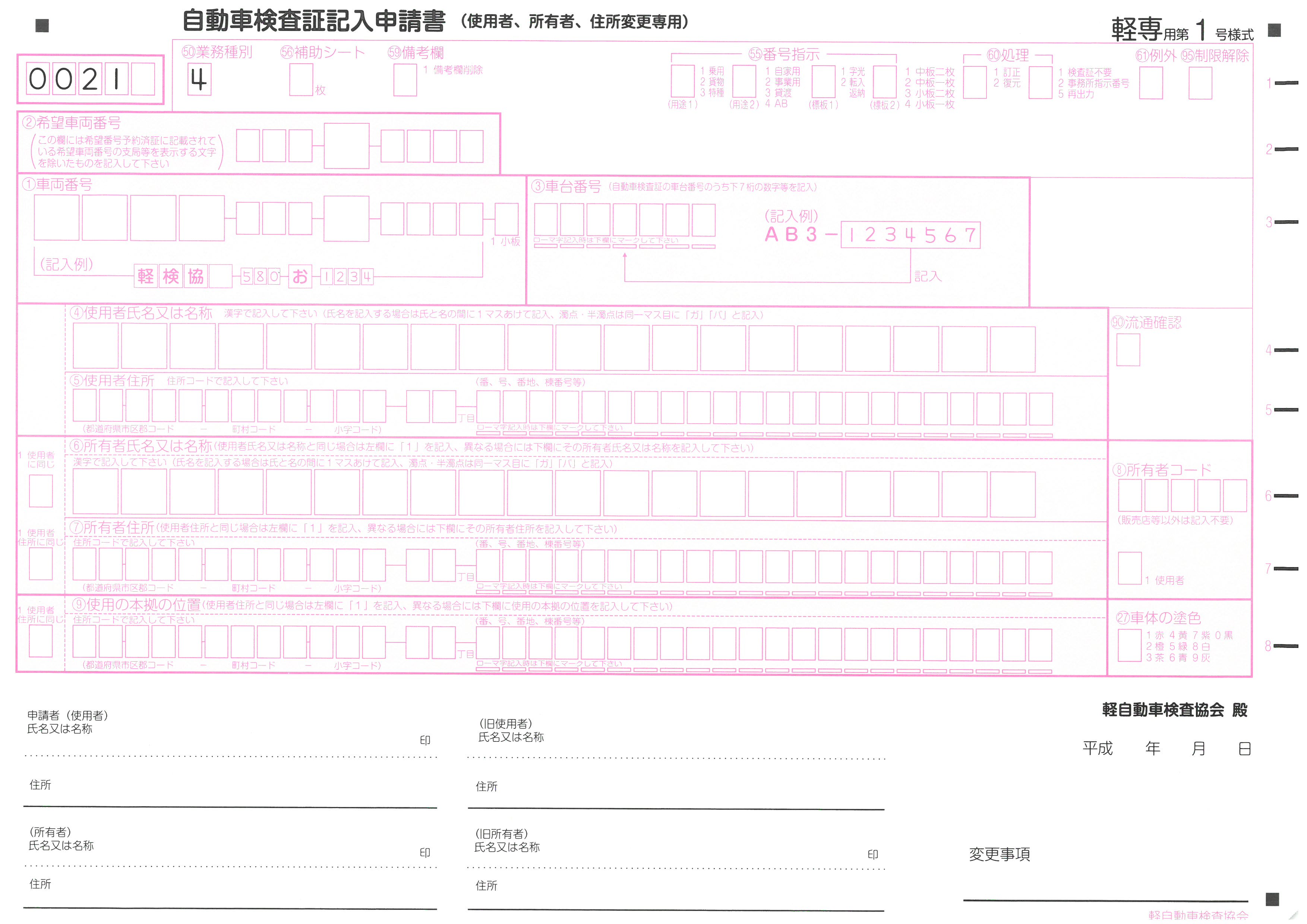 軽自動車の名義変更